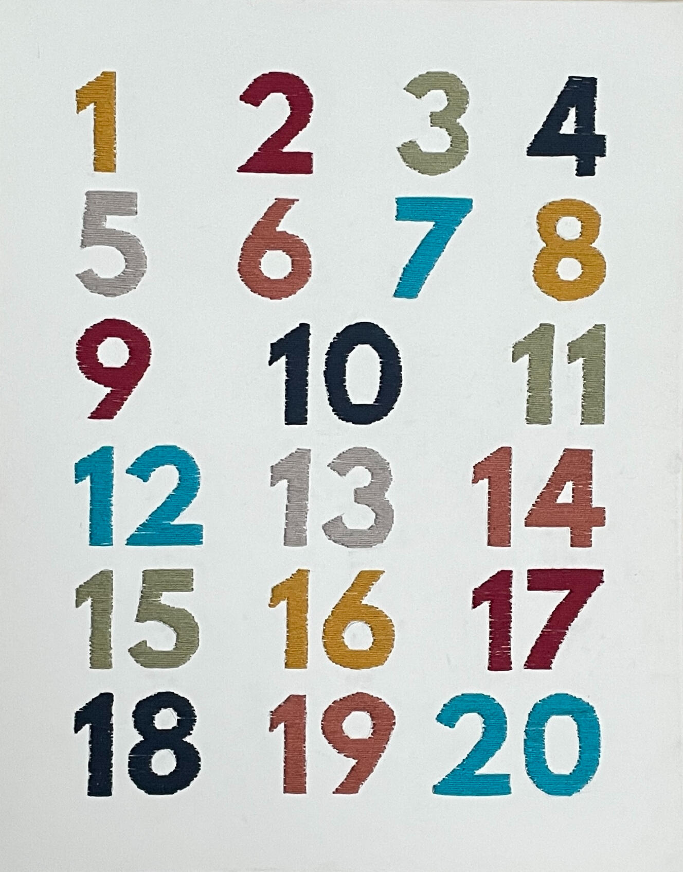 Kleurrijk alfabet voor kinderkamer Uniek met de hand geborduurd alfabet voor kinderkamer. Al spelend de letters ontdekken. Ideaal als cadeau.